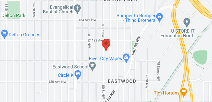 map of 12125 80 ST NW